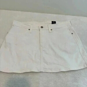 AG ADRIANO GOLDSCHMIED womens Lula braided light wash denim pencil skirt